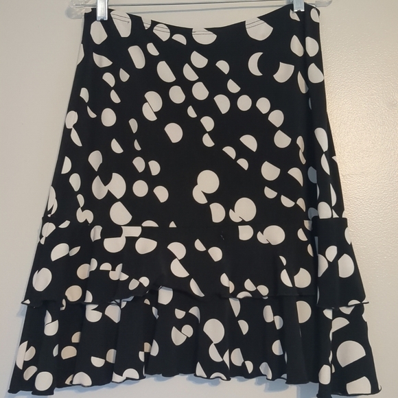 Joseph Ribkoff Skirt Women's Size 8 Swing Polk A Dot Ruffle Retro Betty Boop - Picture 2 of 9